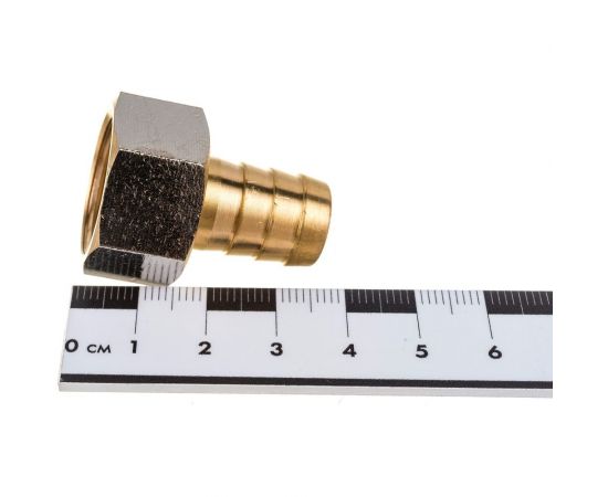 Штуцер (внутренняя резьба 1/2"" - елочка 14 мм; латунь никелированная) SANTRADE 1439 – изображение 4