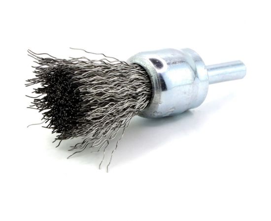 Щетка концевая для дрели 22 мм, хв-к 6 мм, проволока гофрированная нерж. сталь 0.3 мм SIT 0962 – изображение 5