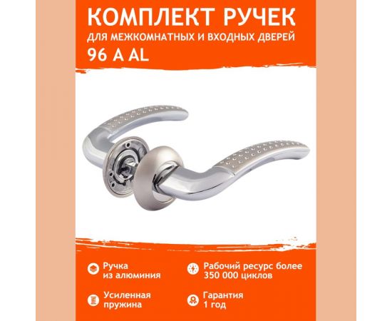 Дверная ручка НОРА-М 96А AL мат. хром/хром 15977 – изображение 7