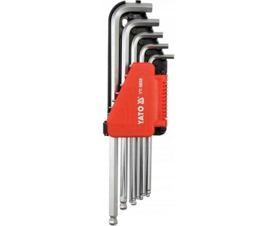 Набор торцовых ключей YATO CV, 12 предметов, HEX 1/16""-3/8"", с шаром, удлиненные YT-5838 