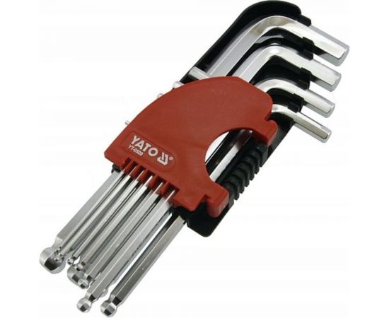 Набор шестигранных ключей YATO 10 штук, 2,0-12мм, с шаром YT-0509 