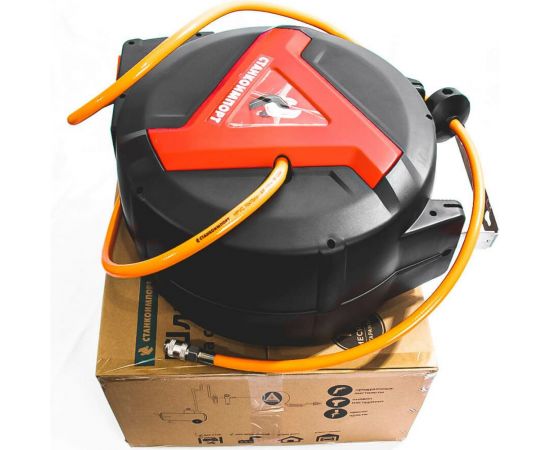 Шланг на самоскручивающейся катушке 10/15 мм, 15 метров СТАНКОИМПОРТ HR01015HPVC – изображение 2