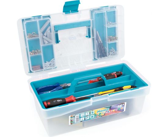 Ящик для инструмента Tayg №16 прозрачный, с лотком, 400x217x166 мм 112591 – изображение 2