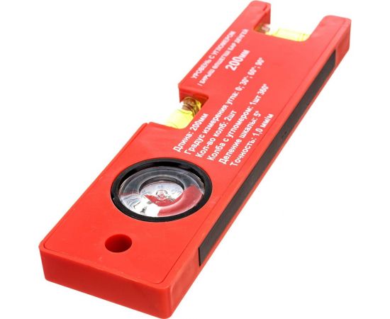 Уровень Спец 200 мм, с угломером, 2 колбы, магнит, пластиковый корпус 3764-F – изображение 2