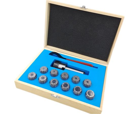 Патрон цанговый КМ3 с набором цанг ЕR 32 11 шт, 4-20 мм TORNERI 041901 – изображение 2