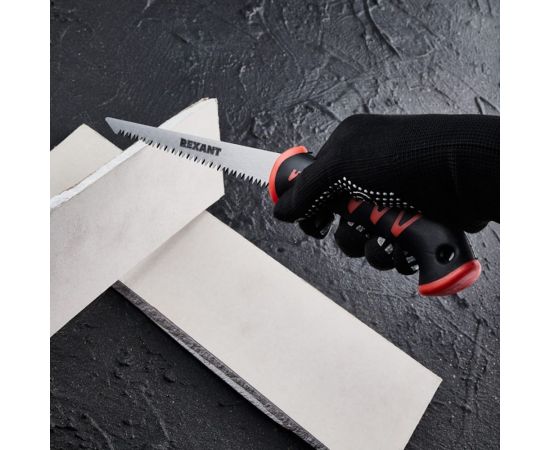 Ножовка по гипсокартону REXANT 180 мм, прорезиненная рукоятка 12-8221 – изображение 3