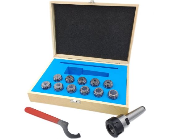 Патрон цанговый КМ3 с набором цанг ЕR 32 11 шт, 4-20 мм TORNERI 041901 – изображение 3