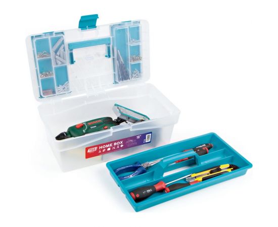 Ящик для инструмента Tayg №16 прозрачный, с лотком, 400x217x166 мм 112591 – изображение 3