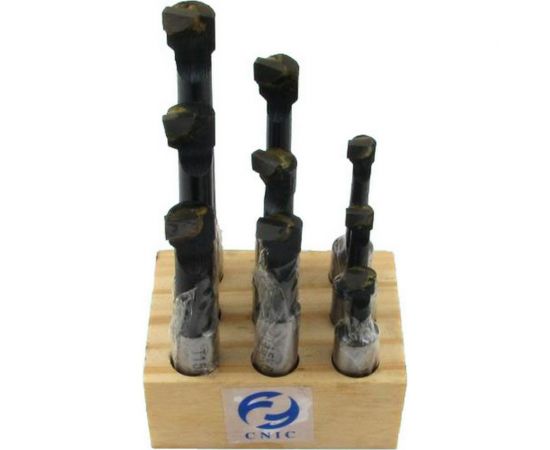 Комплект из 9 шт, хвостовик 12 мм, D расточки 10-70 мм, Т5К10 для глухих отверстий к расточным головкам ГОСТ25987-83 CNIC 55049 