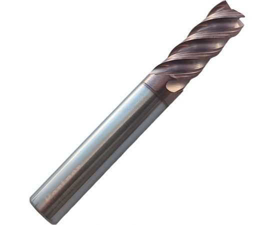 Фреза концевая твердосплавная до 65 НRC Серия 310 (8х20х60 мм; 4-х перая; TiAlSIN; 45 градусов; хв-к 8 мм) Partner 310080 