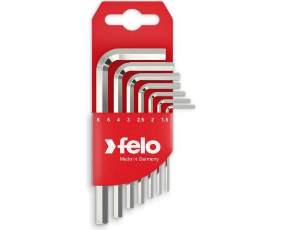 Набор Г-образных шестигранных ключей Felo короткие, 7шт, HEX 1,5-6,0мм 34500711 