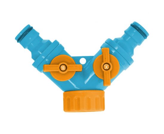 Разветвитель 2-х канальный регулируемый, штуцерный, пластиковый, для шланга 3/4"" Yard 64-2-015 