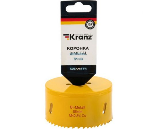 Коронка биметаллическая 86 мм KRANZ KR-92-0241 