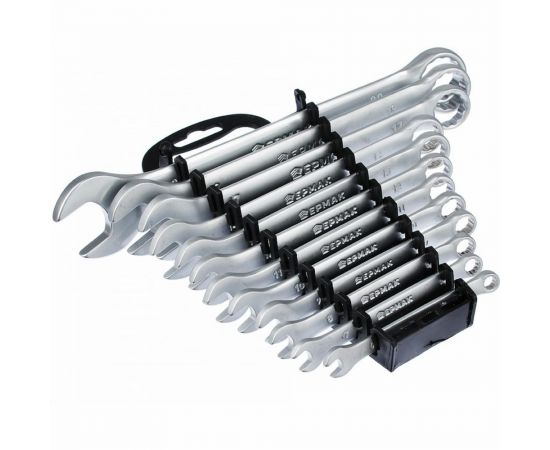 Набор рожково-накидных ключей ЕРМАК 12 предметов, 6-22мм, матовые CRV, пластик холдер 736-050 