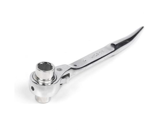 Хромированный торцевой трещоточный укороченный ключ HORTZ 10х12 HOR 121322 