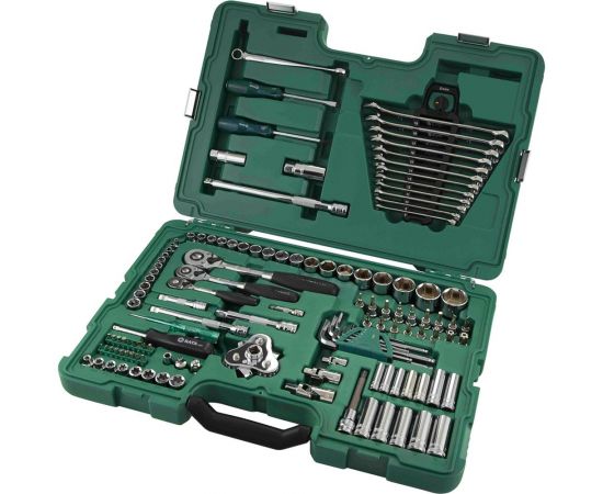 Универсальный набор инструмента 128 шт, 1/4, 3/8 и 1/2 DR SATA 09014A – изображение 2