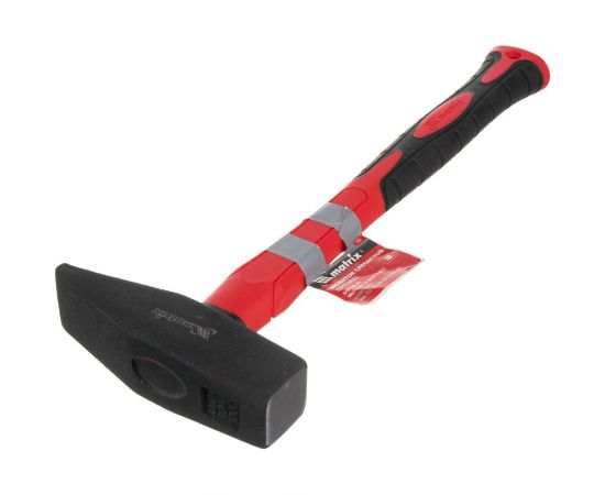 Слесарный молоток optimal,1000 г,фибергласовая обрезиненная рукоятка,квадратный боек MATRIX 10383 – изображение 2