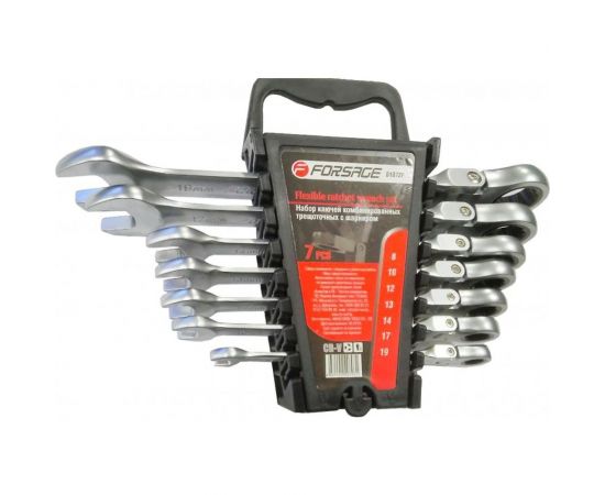 Набор комбинированных трещоточных ключей Forsage с шарниром, 7 предметов F-51072F – изображение 2