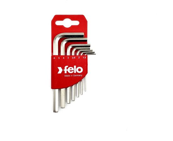 Набор Г-образных шестигранных ключей Felo короткие, 7шт, HEX 1,5-6,0мм 34500711 – изображение 2