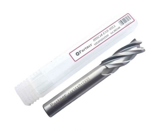 Фреза концевая Серия 302 (14х35х95 мм; HSSЕ; 4-х перая; хв-к 12 мм) Partner 302140 – изображение 2
