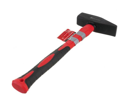 Слесарный молоток optimal,1000 г,фибергласовая обрезиненная рукоятка,квадратный боек MATRIX 10383 – изображение 3