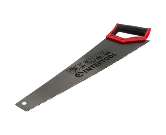 Ножовка по дереву INTERTOOL с каленым зубом 500 мм, 55 HRC HT-3103 – изображение 3