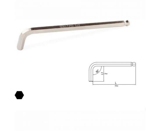 Г-образный 6-гранный ключ IZELTAS с шаром 2,5мм 4906220025 – изображение 3