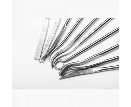 Набор алмазных надфилей Sata 10 предметов, разные виды и сечения, фигурные 03804 – изображение 3