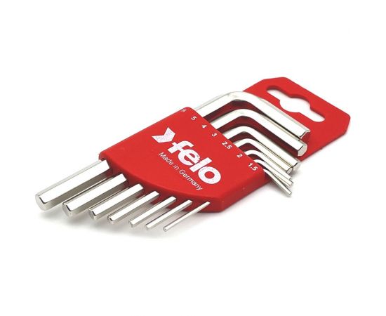 Набор Г-образных шестигранных ключей Felo короткие, 7шт, HEX 1,5-6,0мм 34500711 – изображение 4