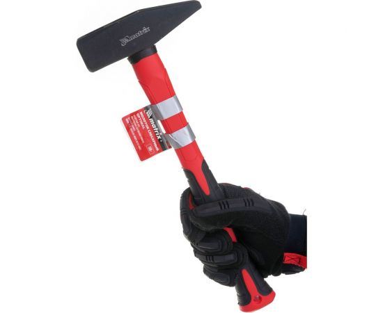 Слесарный молоток optimal,1000 г,фибергласовая обрезиненная рукоятка,квадратный боек MATRIX 10383 – изображение 6