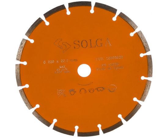Диск алмазный BASIC сегментный по железобетону (230х22.2 мм) Solga Diamant 12803230 