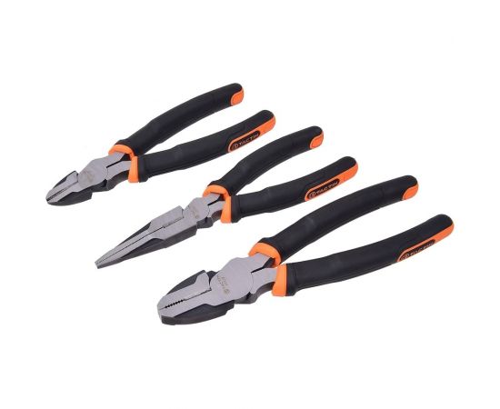Набор инструмента TACTIX ERGO из 3-х штук, плоскогубцы 2 шт., кусачки 204005 