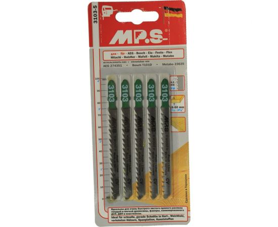 Пилки T301D (115х95х4 мм; 5 шт.) по древесине, ламинату, ДСП, фанере, пластике MPS 31035 