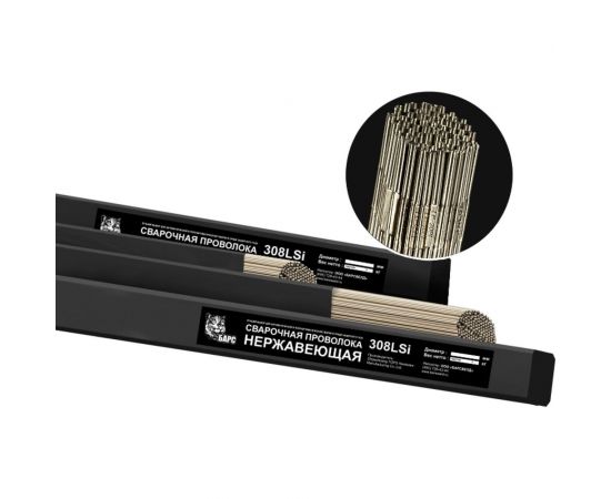 Прутки сварочные нержавеющие (1.6 мм; 1000 мм; туба 5 кг; СВ-08Х19Н9Т) 308LSi БАРС 