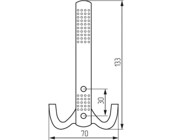 Крючок MF H5531E, AL, 3-х рожковый, хром 719621v – изображение 2