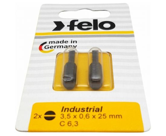 Бита плоская шлицевая 3.5x0.6x25 мм серия Industrial, 2 шт в блистере Felo 02031036 – изображение 2