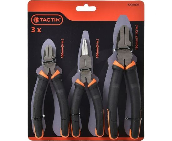 Набор инструмента TACTIX ERGO из 3-х штук, плоскогубцы 2 шт., кусачки 204005 – изображение 2