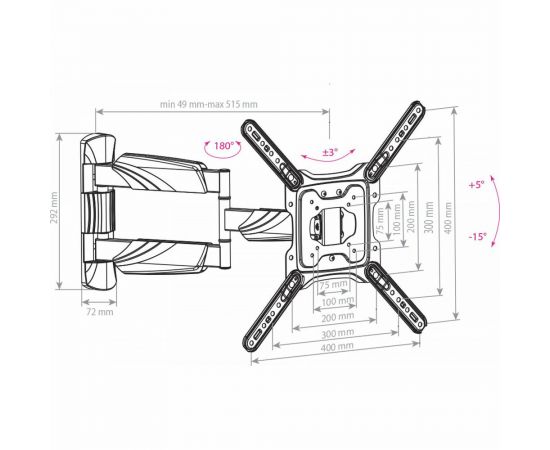 TV кронштейн Arm media COBRA 40 black 10195 – изображение 2