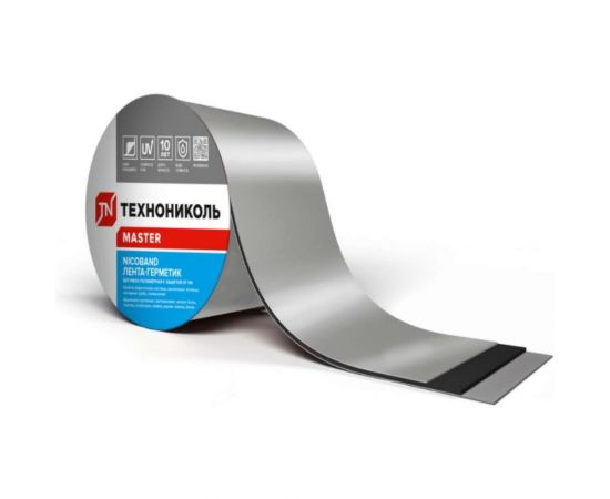 Лента гидроизоляционная Nicoband ГП (10 м х 10 см; серебристый) Технониколь ЦБ770894 – изображение 2