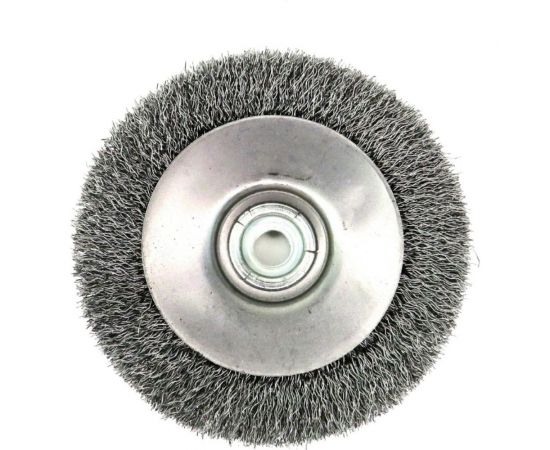 Щетка коническая 120 мм, М14, гофрированная сталь 0.35 мм для УШМ SIT 0175 – изображение 3