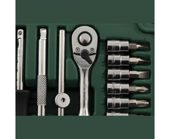 Набор метрических торцевых головок под вороток Sata 1/4 дюйма 52 шт 09002 – изображение 4