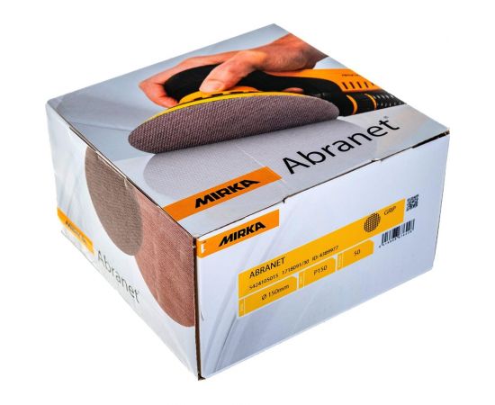 Круг шлифовальный на сетчатой основе ABRANET (50 шт; 150 мм; Р150) MIRKA 5424105015 – изображение 5