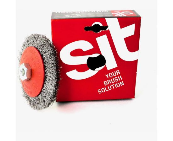 Щетка коническая 120 мм, М14, гофрированная сталь 0.35 мм для УШМ SIT 0175 – изображение 7