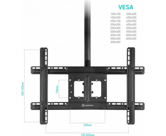 Потолочный кронштейн для телевизора 32-80 ONKRON Black N1L – изображение 8