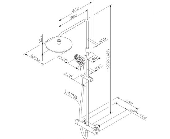 Душевая система AM.PM Like смеситель для душа с термостатом, 3 функции, черный F0780422 – изображение 9