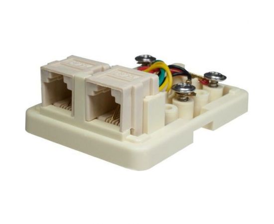 Телефонная розетка SUPRLAN 6P4C /RJ-11/ 2 порта 10-0306 