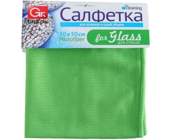 Салфетка из микрофибры GRIFON для стекла, 30х30 см, 1 шт. в упаковке 900-011 