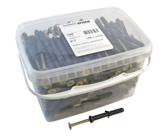 Дюбель-гвоздь Качественный КРЕПЕЖ 8х60 мм потайной бортик 180 шт 2000621 КЧ 