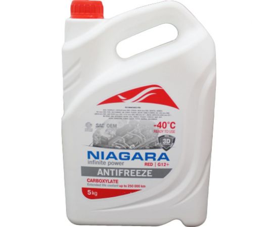 Охлаждающая жидкость NIAGARA Антифриз G12+, карбоксилатный, красный, 5 кг 1001001011 