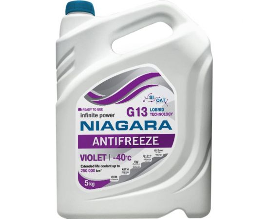 Охлаждающая жидкость NIAGARA Антифриз G13, фиолетовый, 5 кг 1032032011 